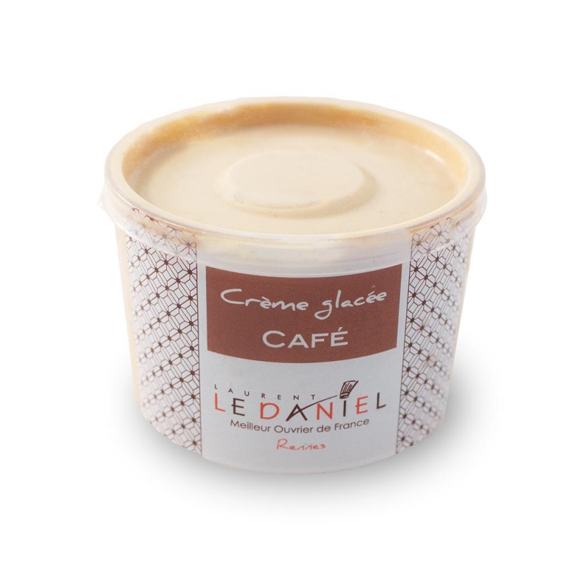 crème glacée au café glace crème glacée fait maison glace artisanale laurent le daniel maison le daniel meilleur ouvrier de france pâtisserie rennes ille et vilaine bretagne meilleures glaces à rennes crème glacée au café glace saveur café